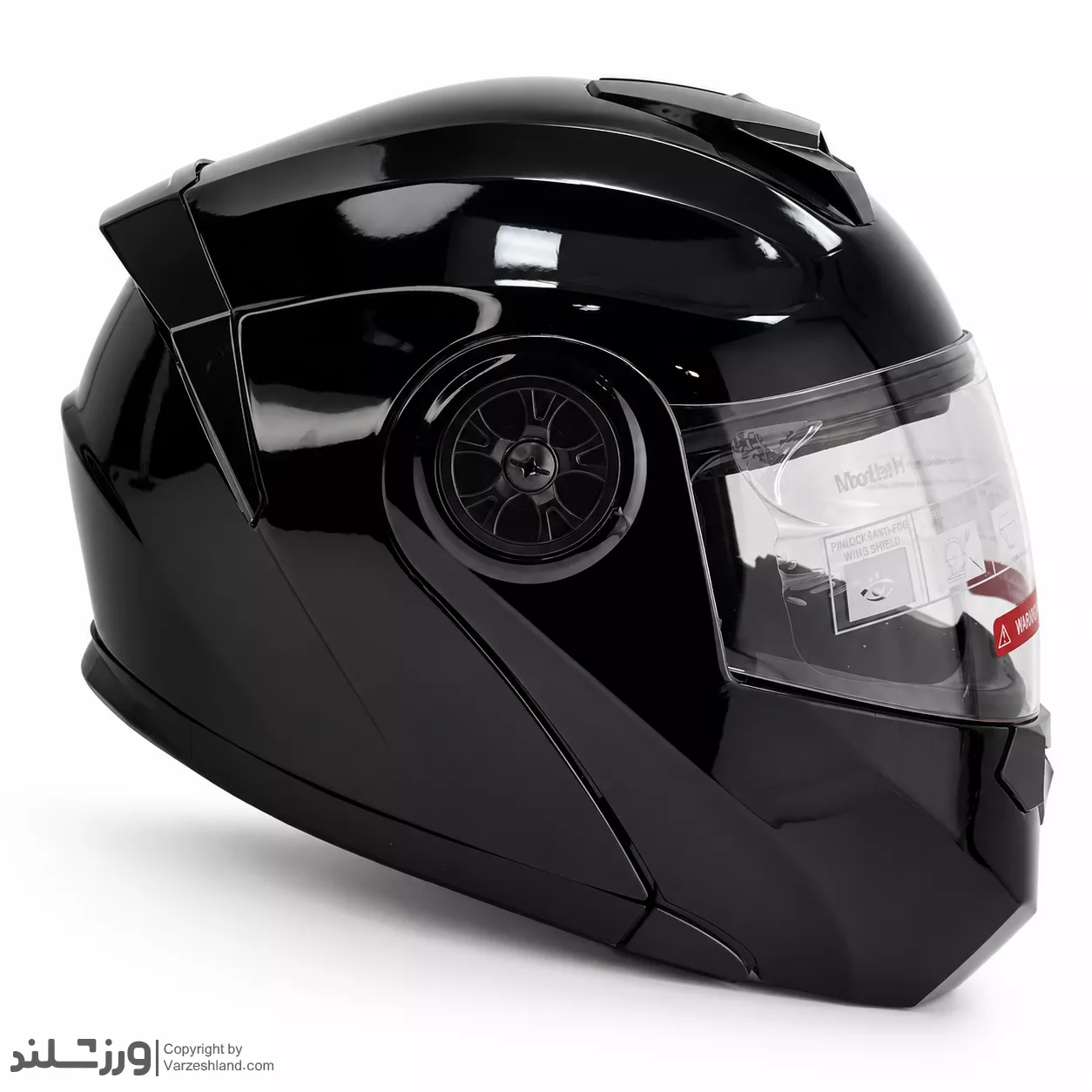 0 کلاه کاسکت لیام فک متحرک عینک دار مشکی براق کد 2199 - Image 1