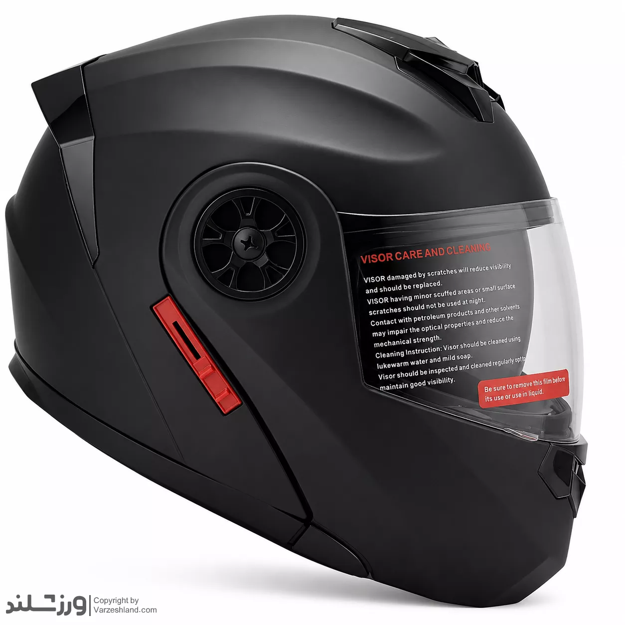 0 کلاه کاسکت لیام فک متحرک عینک دار مشکی مات کد 2199 - سایز XL - Image 1