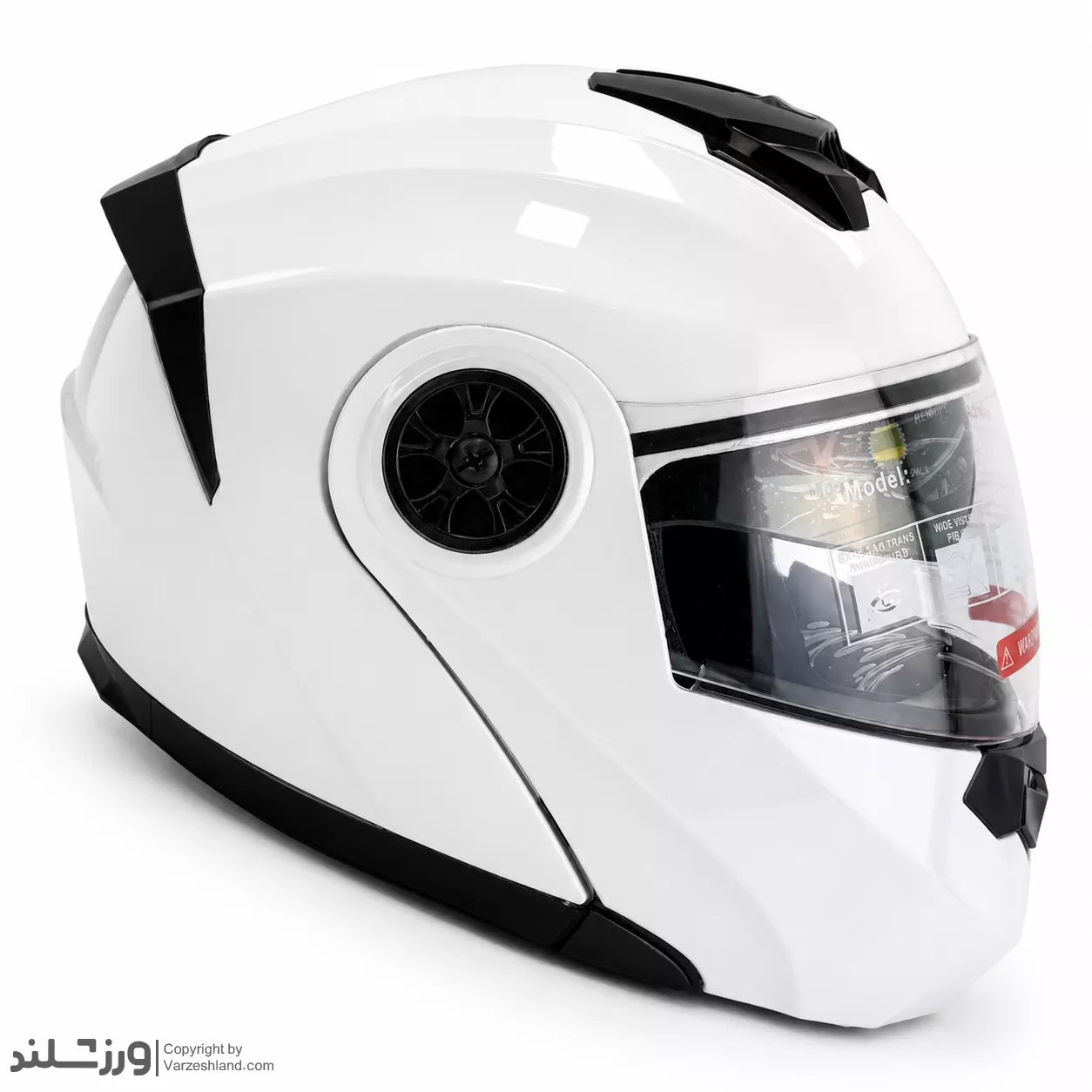 0 کلاه کاسکت لیام فک متحرک عینک دار سفید کد 2199 - سایز XL - Image 1