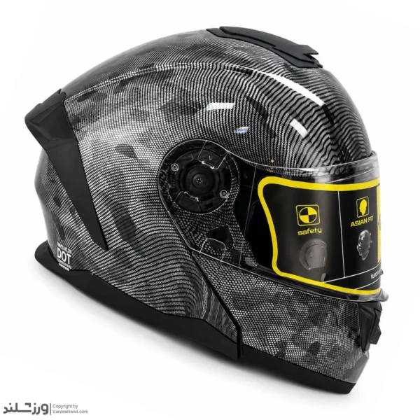 کلاه کاسکت فک متحرک لائوس Carbon Look
