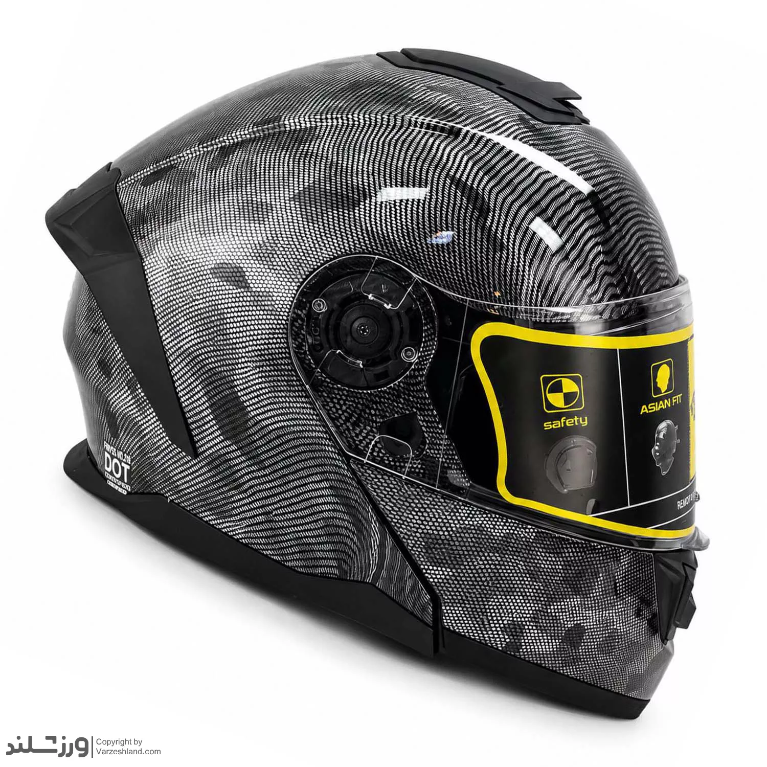 کلاه کاسکت فک متحرک لائوس Carbon Look کلاه کاسکت فک متحرک لائوس Carbon Look