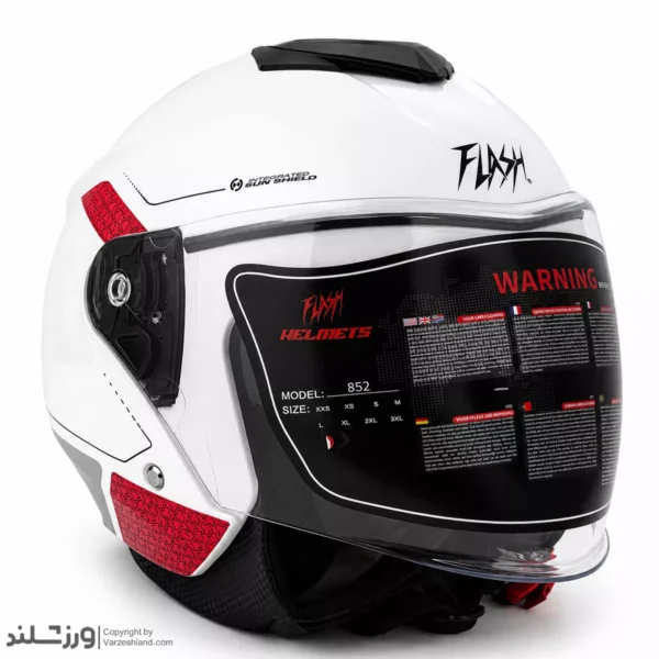کلاه کاسکت بدون فک فلش White Red