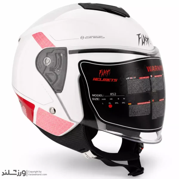 کلاه کاسکت بدون فک فلش White Pink